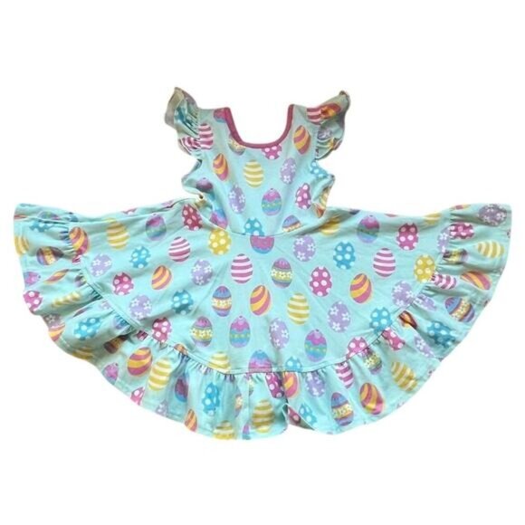 Eleanor Rose Paulina Dress Girls Size 3 - 4 Easter Knit Ruffle Sleeve - Picture 2 of 9